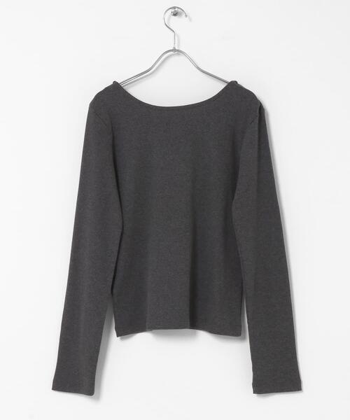 SENSE OF PLACE by URBAN RESEARCH（センスオブプレイスバイアーバンリサーチ）の「プレートツキバレエネックトップ（Tシャツ/カットソー・レディース・ピンク/オフホワイト/チャコールグレー・ONE）」の9枚目の写真