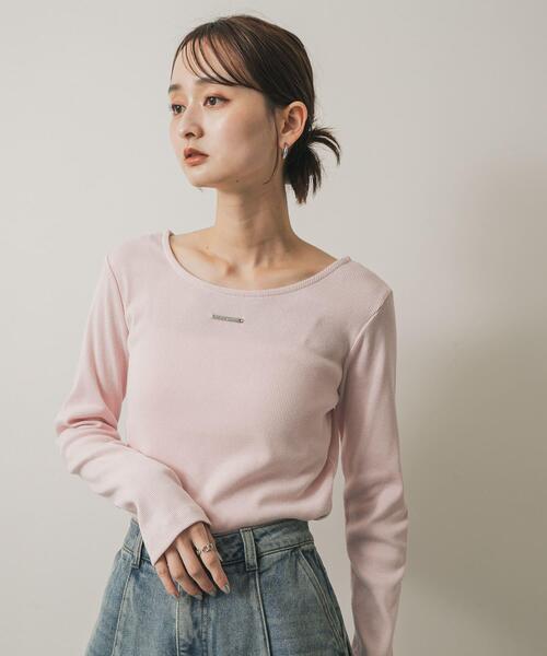 SENSE OF PLACE by URBAN RESEARCH（センスオブプレイスバイアーバンリサーチ）の「プレートツキバレエネックトップ（Tシャツ/カットソー・レディース・ピンク/オフホワイト/チャコールグレー・ONE）」の13枚目の写真