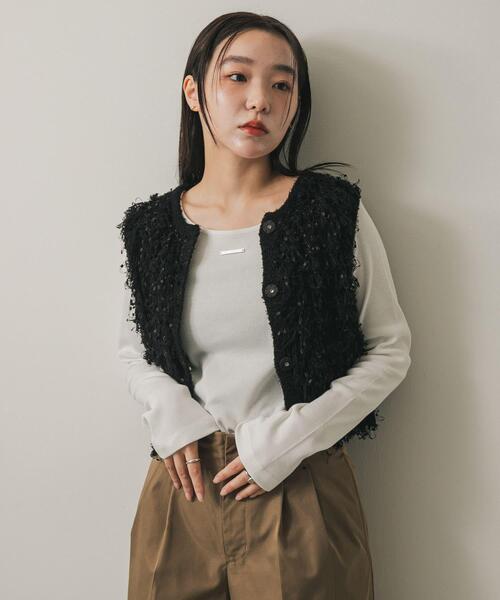 SENSE OF PLACE by URBAN RESEARCH（センスオブプレイスバイアーバンリサーチ）の「プレートツキバレエネックトップ（Tシャツ/カットソー・レディース・ピンク/オフホワイト/チャコールグレー・ONE）」の21枚目の写真