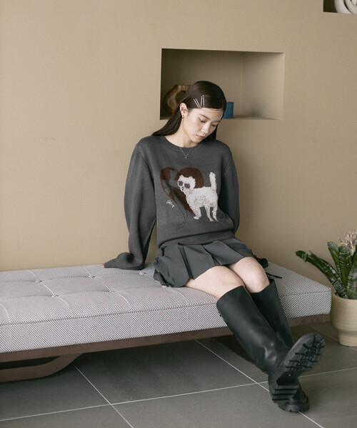 Firsthand（ファーストハンド）の「Firsthand/ファーストハンド スウェットライク アニマルジャガードニット（ニット/セーター・レディース・ブラウン/チャコールグレー・FREE）」の11枚目の写真