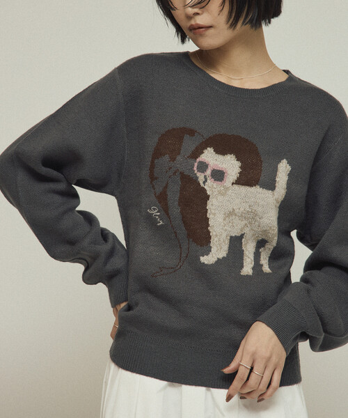 Firsthand（ファーストハンド）の「Firsthand/ファーストハンド スウェットライク アニマルジャガードニット（ニット/セーター・レディース・ブラウン/チャコールグレー・FREE）」の17枚目の写真