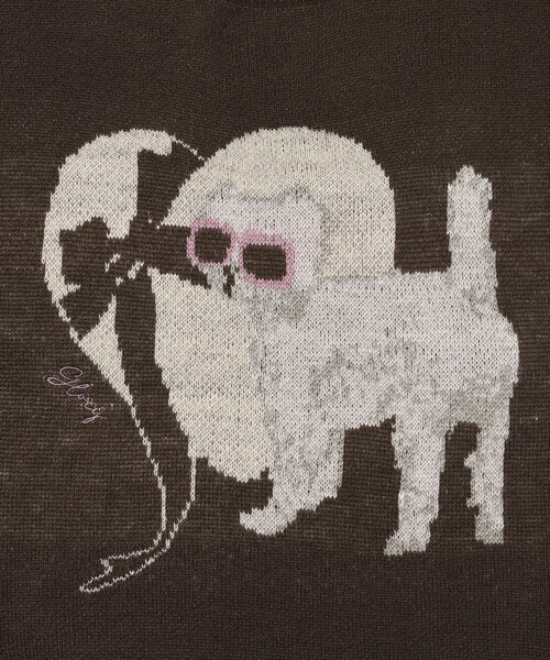 Firsthand（ファーストハンド）の「Firsthand/ファーストハンド スウェットライク アニマルジャガードニット（ニット/セーター・レディース・ブラウン/チャコールグレー・FREE）」の6枚目の写真