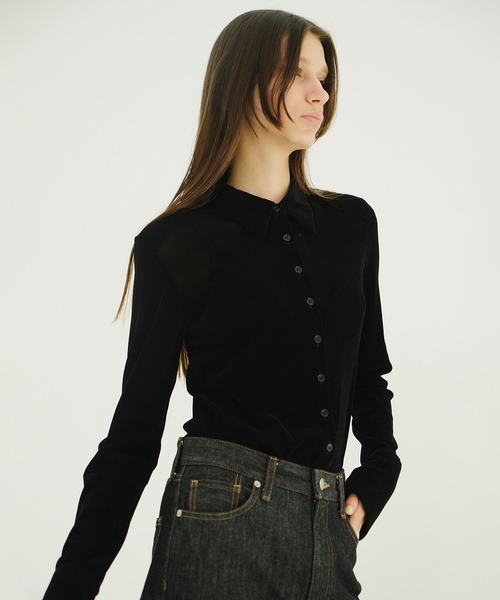 CLANE（クラネ）の「TULLE FLOCKY SHIRTS（シャツ/ブラウス・レディース・アイボリー/ブラック/グリーン・1/2）」の21枚目の写真