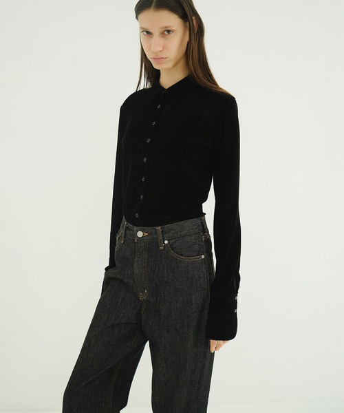 CLANE（クラネ）の「TULLE FLOCKY SHIRTS（シャツ/ブラウス・レディース・アイボリー/ブラック/グリーン・1/2）」の20枚目の写真