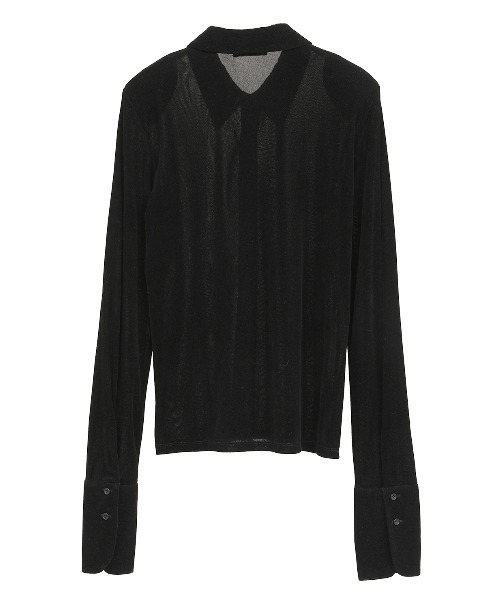 CLANE（クラネ）の「TULLE FLOCKY SHIRTS（シャツ/ブラウス・レディース・アイボリー/ブラック/グリーン・1/2）」の4枚目の写真