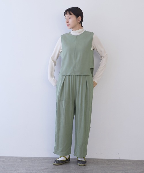 yuni(ユニ )の「コットンキュプラ モックロディhigh neck プルオーバー(Tシャツ/カットソー・レディース・ホワイト/ブラック・FREE)」の13枚目の写真