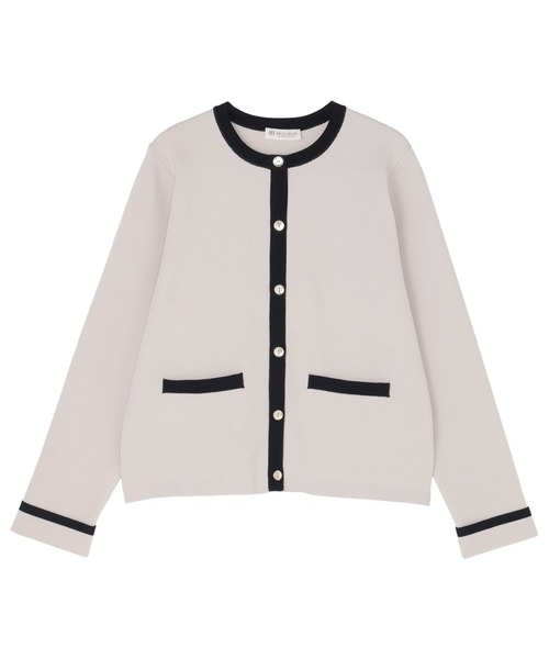 TOKYO SHIRTS（トウキョウシャツ）の「配色 ニットジャケット（カーディガン/ボレロ・レディース・グレー/オフホワイト/ネイビー・M/L）」の14枚目の写真