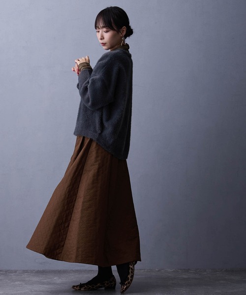 NICOLE white(ニコルホワイト)の「シャギーZIPカーディガン(カーディガン/ボレロ・レディース・グレー/ブラウン/チャコール/オフホワイト/ラベンダー・FREE)」の16枚目の写真