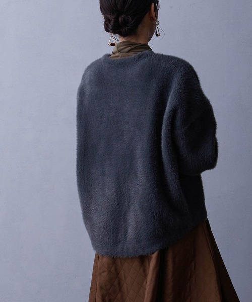 NICOLE white(ニコルホワイト)の「シャギーZIPカーディガン(カーディガン/ボレロ・レディース・グレー/ブラウン/チャコール/オフホワイト/ラベンダー・FREE)」の18枚目の写真