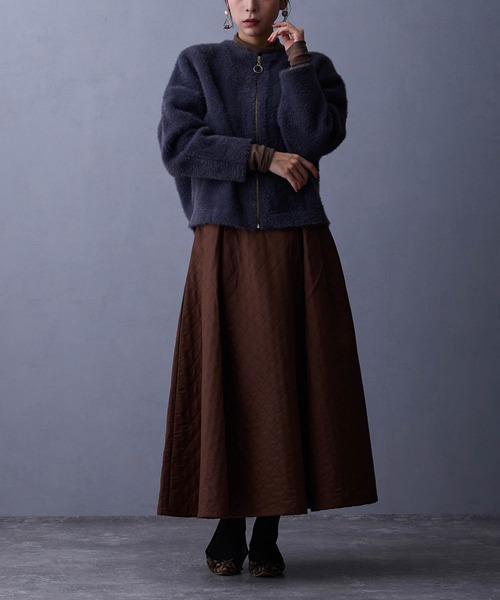 NICOLE white(ニコルホワイト)の「シャギーZIPカーディガン(カーディガン/ボレロ・レディース・グレー/ブラウン/チャコール/オフホワイト/ラベンダー・FREE)」の21枚目の写真