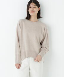 ◆【ウォッシャブル/7色展開】ウール天竺クルーネックプルオーバー