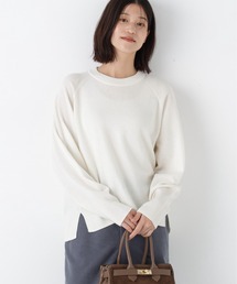 ◆【ウォッシャブル/7色展開】ウール天竺クルーネックプルオーバー