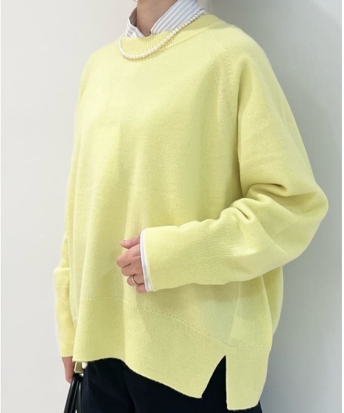 human woman(ヒューマンウーマン)の「◆【ウォッシャブル/7色展開】ウール天竺クルーネックプルオーバー(ニット/セーター・レディース・グレー系その他/ブルー/イエロー/ベージュ/ライトグリーン/ホワイト系その他3/ホワイト系その他・MEDIUM)」の12枚目の写真