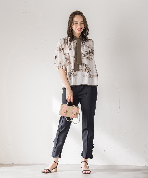 ビアッジョブルー（Viaggio blu）/裾フリルパンツ≪洗濯機で洗える≫ 裾フリルパンツ≪洗濯機で洗える≫（その他パンツ）｜Viaggio Blu