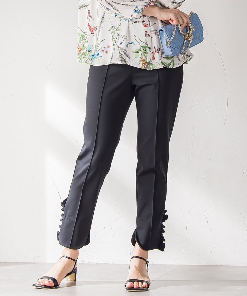 裾フリルパンツ≪洗濯機で洗える≫（その他パンツ）｜Viaggio Blu