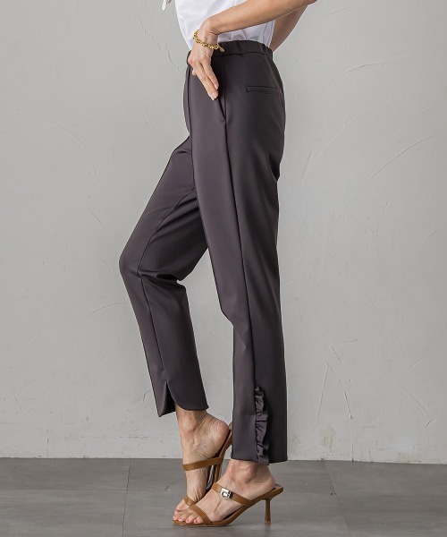 Viaggio Blu（ビアッジョブルー）の「裾フリルパンツ≪洗濯機で洗える≫（その他パンツ・レディース・ブラック/チャコールグレー・M/L/S/XS）」の22枚目の写真