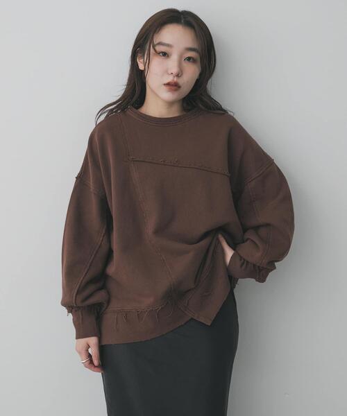 SENSE OF PLACE by URBAN RESEARCH（センスオブプレイスバイアーバンリサーチ）の「キリカエピグメントルーズスウェット（スウェット・レディース・ブラウン/レッド/チャコールグレー・ONE）」の5枚目の写真