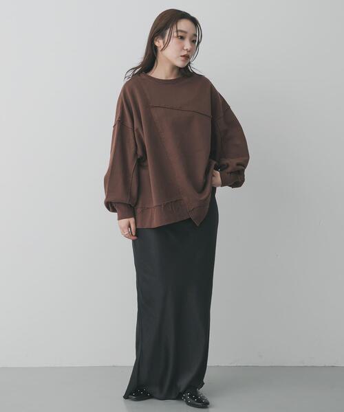 SENSE OF PLACE by URBAN RESEARCH（センスオブプレイスバイアーバンリサーチ）の「キリカエピグメントルーズスウェット（スウェット・レディース・ブラウン/レッド/チャコールグレー・ONE）」の7枚目の写真