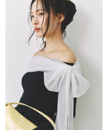 新品タグ付 フレイアイディー リボンディテールトップス 黒 Amazon | リボンディテールトップス FWFB252014CHECK0 | シャツ