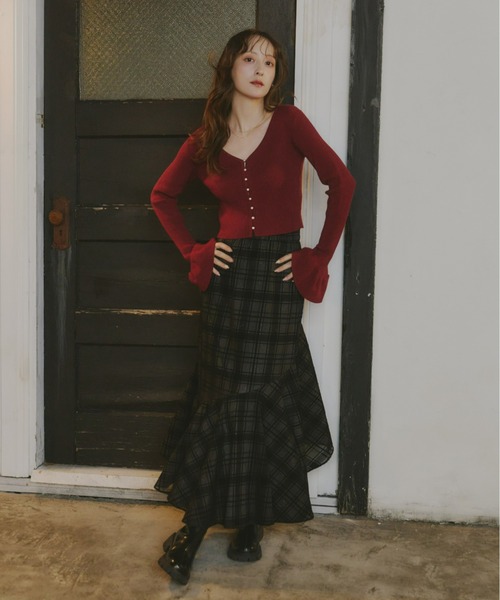 アシンメトリーチェックラメスカート（スカート）｜Olu.（オルドット