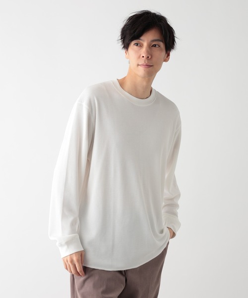 GLOBAL WORK（グローバルワーク）の「Fffit エフィット/温度調節ワッフルレイヤードTシャツ/長袖/606605（Tシャツ/カットソー・メンズ・ホワイト・SMALL/LARGE/X-LARGE/MEDIUM）」の11枚目の写真