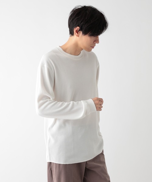GLOBAL WORK（グローバルワーク）の「Fffit エフィット/温度調節ワッフルレイヤードTシャツ/長袖/606605（Tシャツ/カットソー・メンズ・ホワイト・SMALL/LARGE/X-LARGE/MEDIUM）」の12枚目の写真