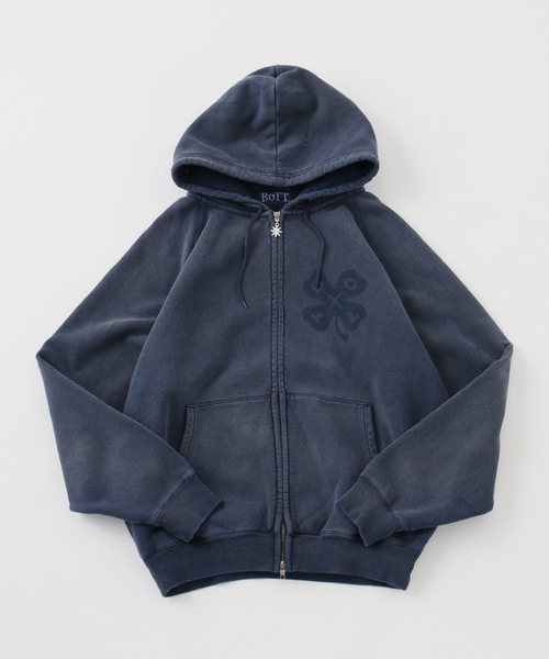セール】BoTT / ボット Washed Lucky Logo Zip Hoodie（パーカー