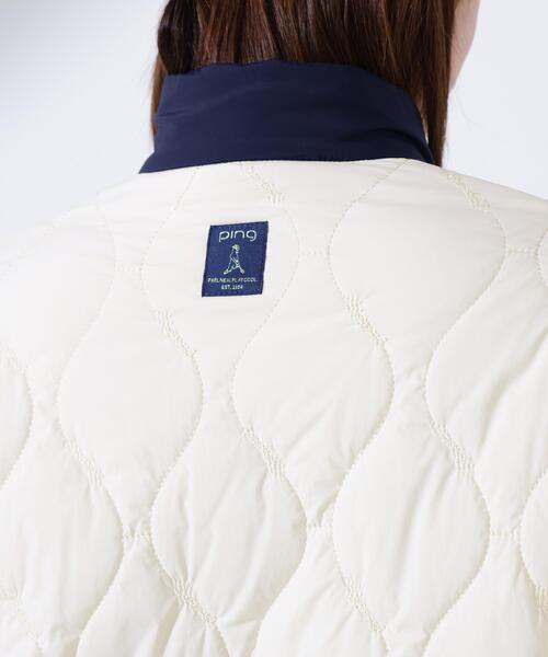 【ホワイト】ストレッチタフタキルティングブルゾン <LADIES LINE> (LADIES) セール】【PING APPAREL】ストレッチタフタキルティングブルゾン