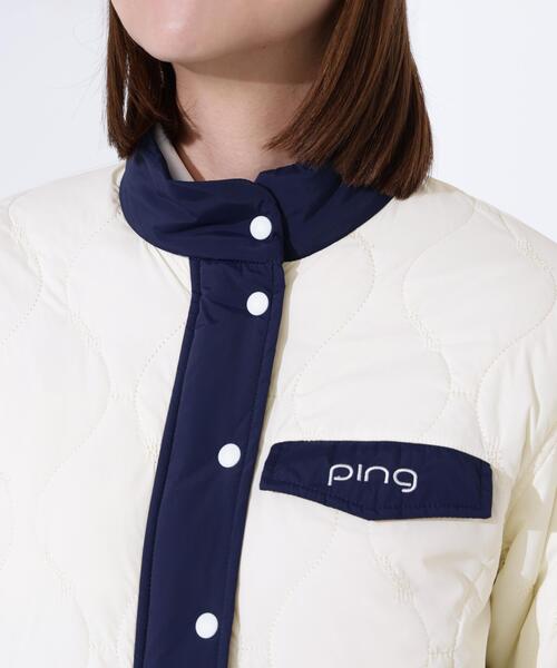 セール】【PING APPAREL】ストレッチタフタキルティングブルゾン