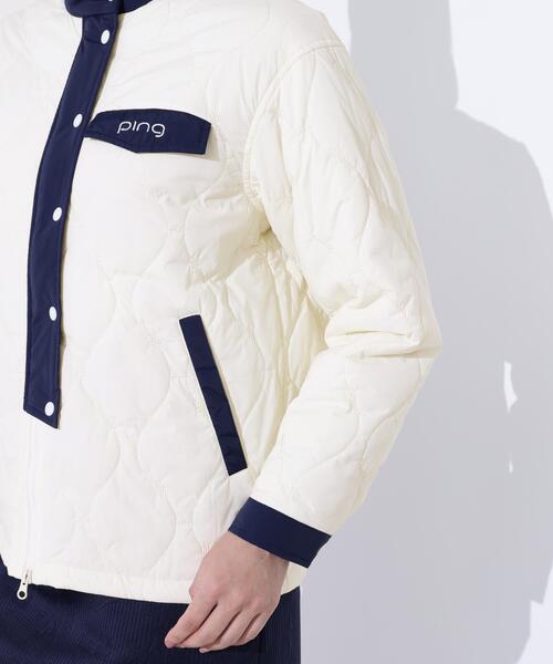 【ホワイト】ストレッチタフタキルティングブルゾン <LADIES LINE> (LADIES) セール】【PING APPAREL】ストレッチタフタキルティングブルゾン