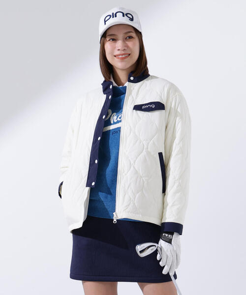 PING APPAREL】ストレッチタフタキルティングブルゾン ＜LADIES LINE