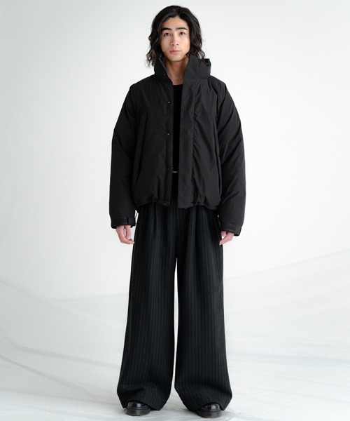 Flannel two tuck wide striped slacks / フランネル2タックワイド