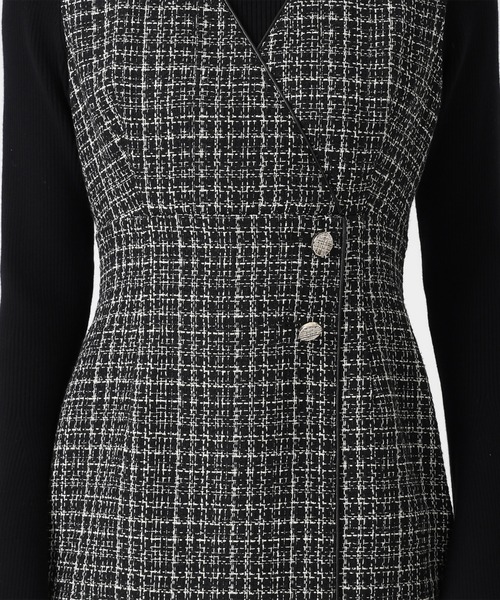 セール】2025秋冬新作 ツイードラップジャンスカ（ジャンパースカート