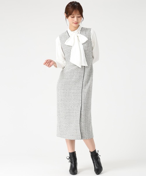 ミッシュマッシュ（MISCH MASCH）/2025秋冬新作 ツイードラップジャンスカ セール】2025秋冬新作 ツイードラップジャンスカ（ジャンパースカート