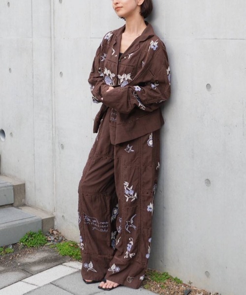 TODAYFUL（トゥデイフル）の「TODAYFUL　Embroidery Patchwork Shirts エンブロイダリーパッチワークシャツ/12610428（シャツ/ブラウス・レディース・キナリ/バーガンディー・ONE SIZE）」の8枚目の写真