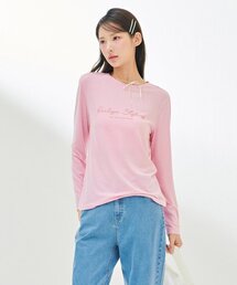レディースレタリングベーシックTシャツ-DAZG5151B0P