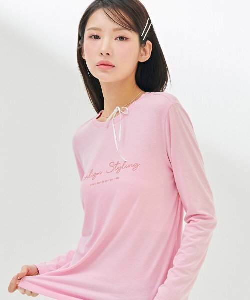 CHASECULT(チェイスカルト)の「レディースレタリングベーシックTシャツ-DAZG5151B0P(Tシャツ/カットソー・レディース・PINK・90/85/95)」の2枚目の写真