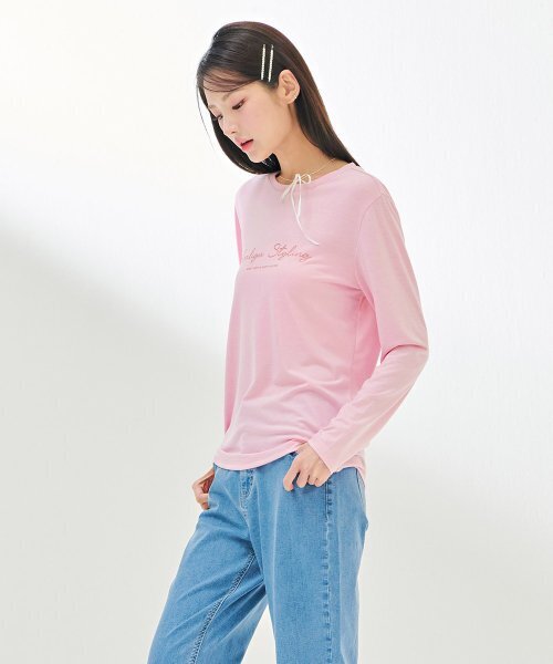 CHASECULT(チェイスカルト)の「レディースレタリングベーシックTシャツ-DAZG5151B0P(Tシャツ/カットソー・レディース・PINK・90/85/95)」の5枚目の写真