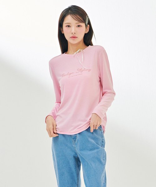 CHASECULT(チェイスカルト)の「レディースレタリングベーシックTシャツ-DAZG5151B0P(Tシャツ/カットソー・レディース・PINK・90/85/95)」の6枚目の写真