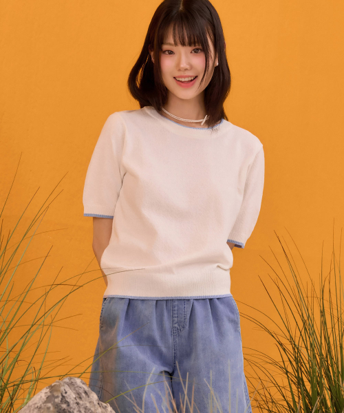 CHASECULT（チェイスカルト）の「女性クルーネックチップ配色セーター - ホワイト（ニット/セーター・レディース・ホワイト・90/85）」の5枚目の写真