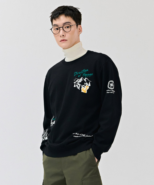 CHASECULT(チェイスカルト)の「共用全版グラフィックスウェットシャツ-ブラック(スウェット・メンズ・ブラック・90/100/95/105)」の3枚目の写真