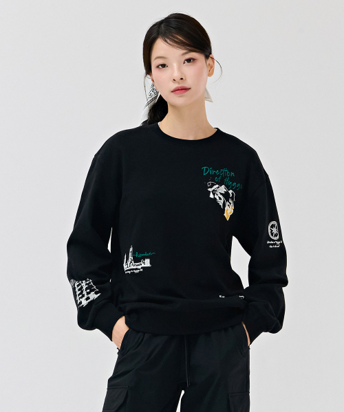 CHASECULT(チェイスカルト)の「共用全版グラフィックスウェットシャツ-ブラック(スウェット・メンズ・ブラック・90/100/95/105)」の4枚目の写真