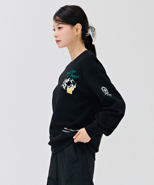CHASECULT(チェイスカルト)の「共用全版グラフィックスウェットシャツ-ブラック(スウェット・メンズ・ブラック・90/100/95/105)」の5枚目の写真