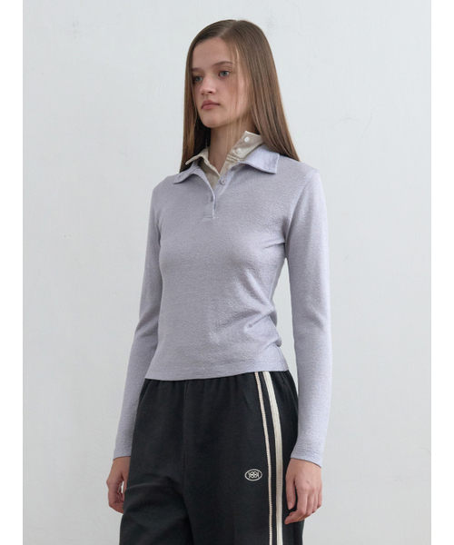 Kijun（キジュン）の「Two-Way Neck Glitter Top Lavender（Tシャツ/カットソー・レディース・その他・SMALL/MEDIUM）」の4枚目の写真