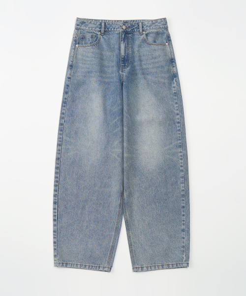 TOFFEE(トフィー)の「ウォッシュドバルーンデニムパンツ (ライトブルー)(デニムパンツ・メンズ・ライトブルー・SMALL/MEDIUM/LARGE/X-LARGE)」の2枚目の写真