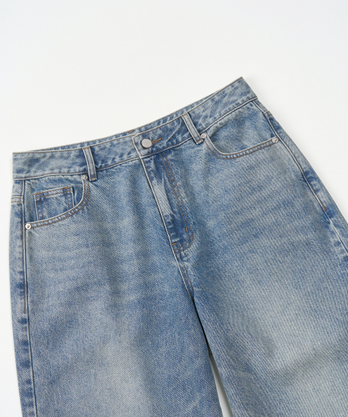 TOFFEE(トフィー)の「ウォッシュドバルーンデニムパンツ (ライトブルー)(デニムパンツ・メンズ・ライトブルー・SMALL/MEDIUM/LARGE/X-LARGE)」の3枚目の写真