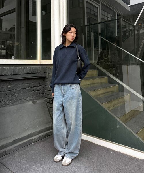 TOFFEE(トフィー)の「ウォッシュドバルーンデニムパンツ (ライトブルー)(デニムパンツ・メンズ・ライトブルー・SMALL/MEDIUM/LARGE/X-LARGE)」の10枚目の写真