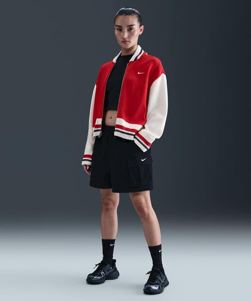 NIKE（ナイキ）の「ナイキ スポーツウェア ウィメンズカーディガン / Nike Sportswear Women's Cardigan HV2495-657 University Red（カーディガン/ボレロ・レディース・レッド・XL/XS/S/M/L）」の4枚目の写真