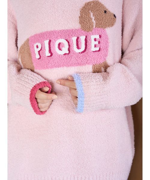 ジェラートピケ　新品タグ付き　ベビモコハートベア上下セット　ピンク ジェラートピケ♡ベビモコベアさがらプルオーバー＆ロングパンツセット