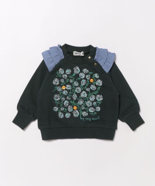 RAGMART（ラグマート）の「花の裏毛トレーナー（スウェット・キッズ・アイボリー/ピンク/グリーン・80ｃｍ/90cm/95cm）」の3枚目の写真